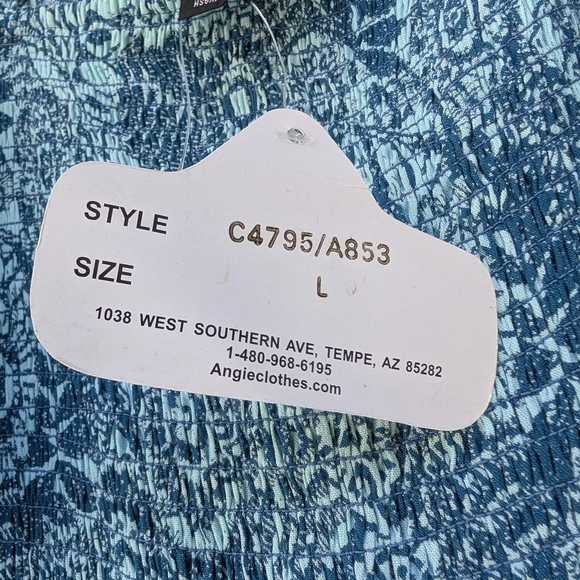 Angie Blue Floral Maxi Dress Size Large (NWT) - Picture 4 of 10